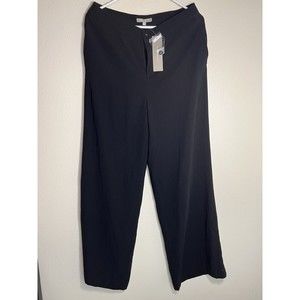 NWT Joan Vass Women Black Straight Leg Dress‎ Pants sz 8 Work Career